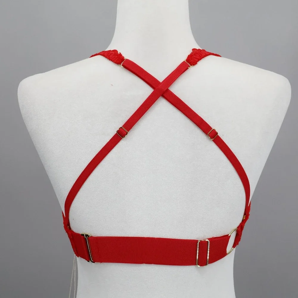 Free People‎ x We Are HAH 2 Timer Bra Siren Red Adjustable 28-36C Sexy Lace NWT
